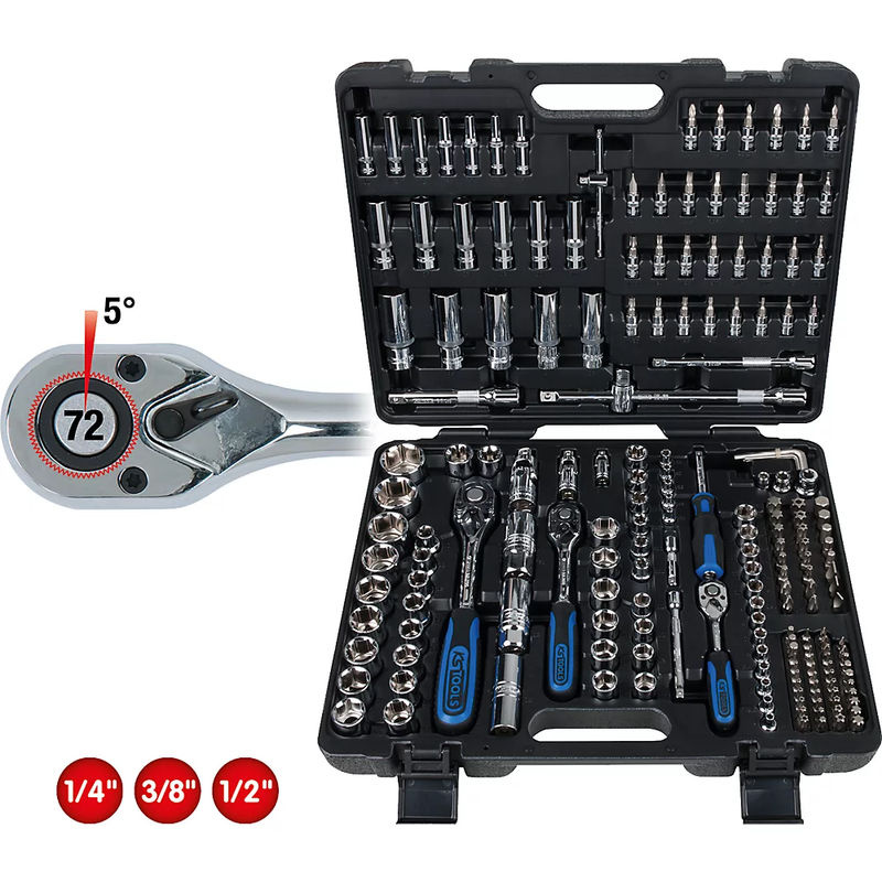 KS Tools CHROMEplus Steckschlüssel-Satz 195-teilig aus Chrome Vanadium in Silber - Bild 3