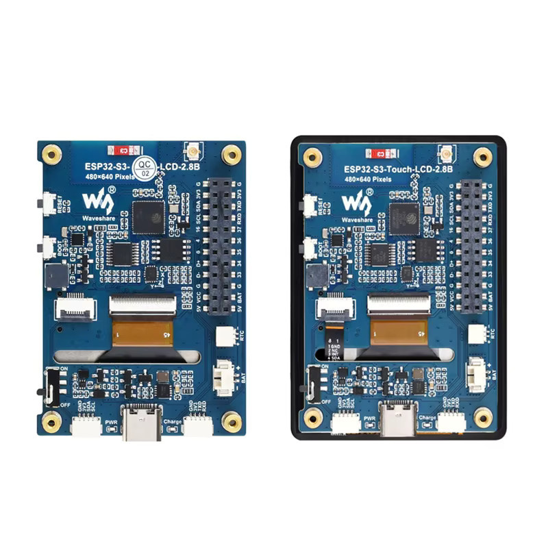 Waveshare ESP32-S3 2,8 Zoll IPS LCD Display mit Touch-Option, 480x640 Auflösung, 32-Bit LX7 Dual-Core-Prozessor, WLAN und Bluetooth, Schwarz - Bild 4