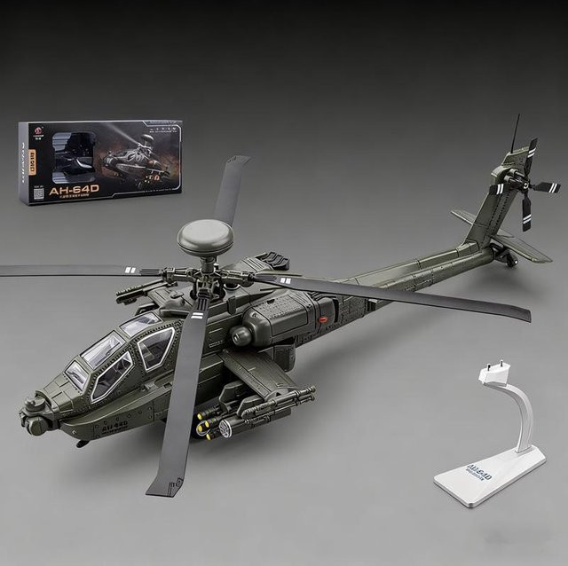 Linyi toy car Ah-64 Apache Hubschraubermodell, 1:46, Metall, ab 14 Jahren - Bild 1