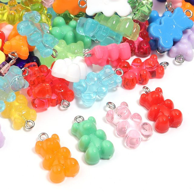 louleur Bär Charms, Acryl, Bunt, 12*22mm, Unisex - Bild 1