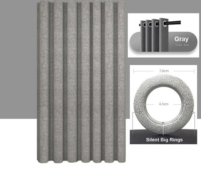 Wasserfester Duschvorhang aus Leinenimitat von WHQ Home Decoration in Grau, B: 180 cm, H: 220 cm - Bild 1