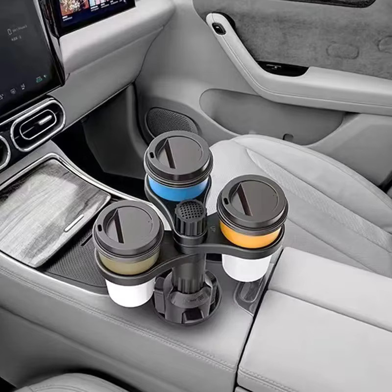 HOMEFISH 360-Grad-Drehteinsatz für Getränkehalter im Auto, verstellbarer Expander-Adapter für Tassen und Flaschen, Schwarz - Bild 2