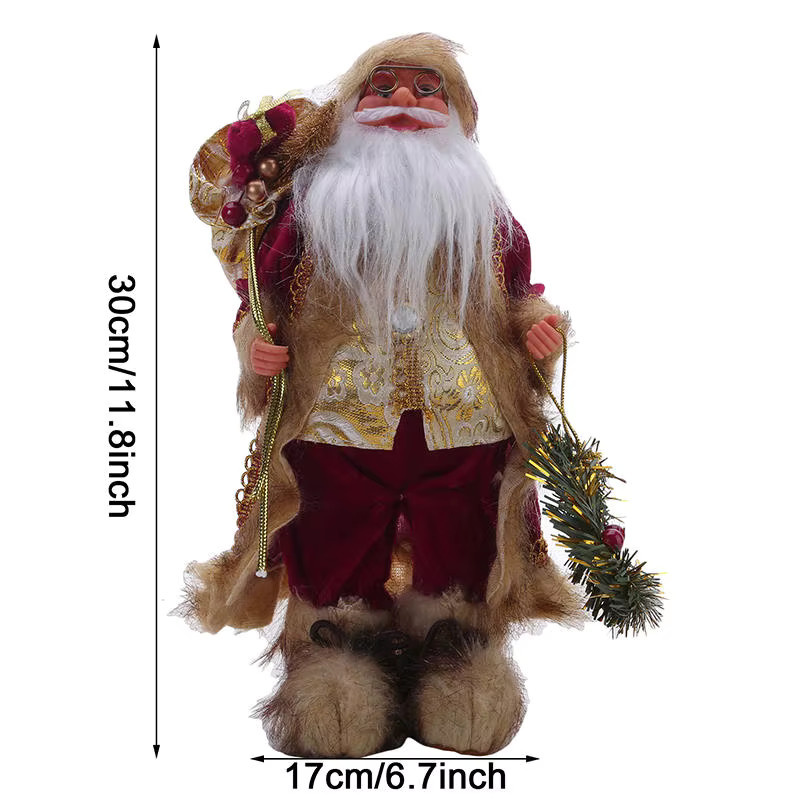 Niedliche Weihnachtsmann-Puppe als Weihnachtsdekoration in Rot, Höhe: 30 cm - Bild 2