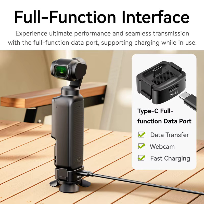 Ulanzi PK-08 Pocket 3 Mini-Stativ und PK-11 Arri-Ortungsbasis in Schwarz für DJI Osmo Pocket 3 für Livestreaming, Vlog und Reisefotografie - Bild 4