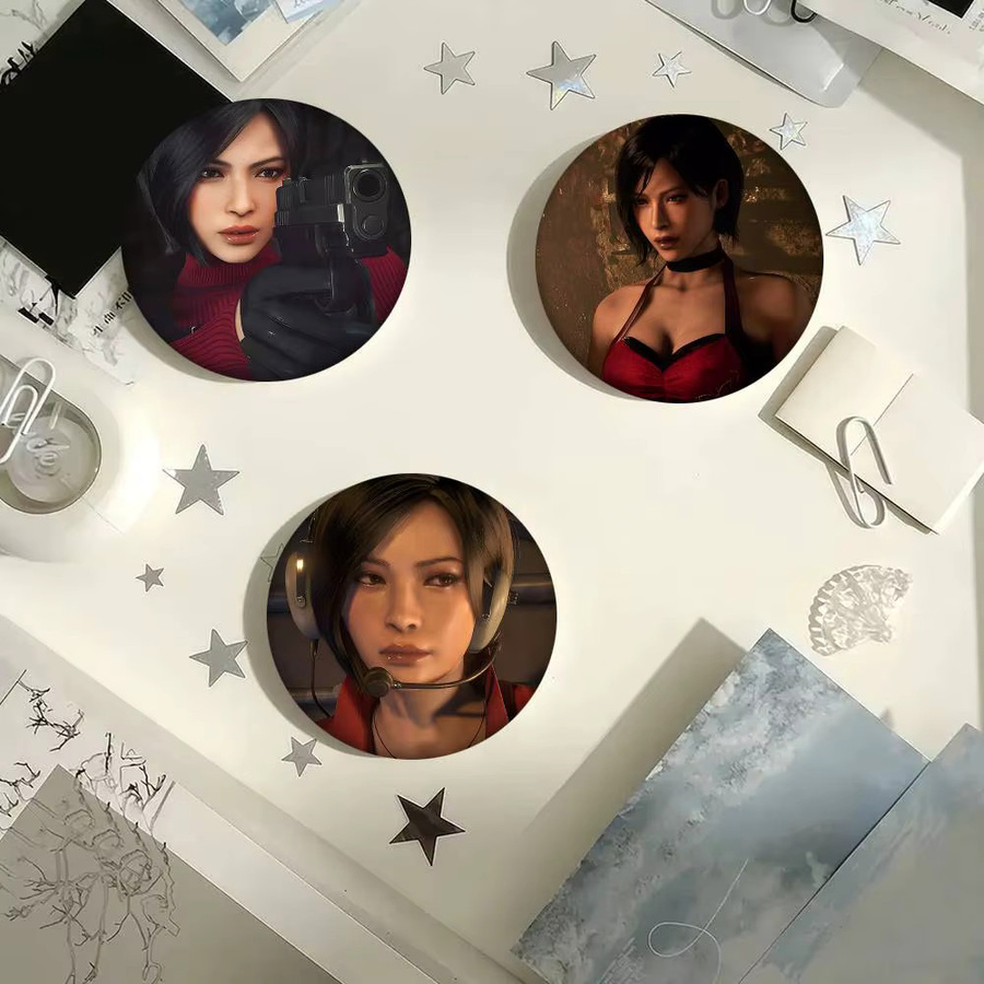 Brosche Ada Wong Resident Evil, Rundes Abzeichen, Anstecknadel - Bild 3