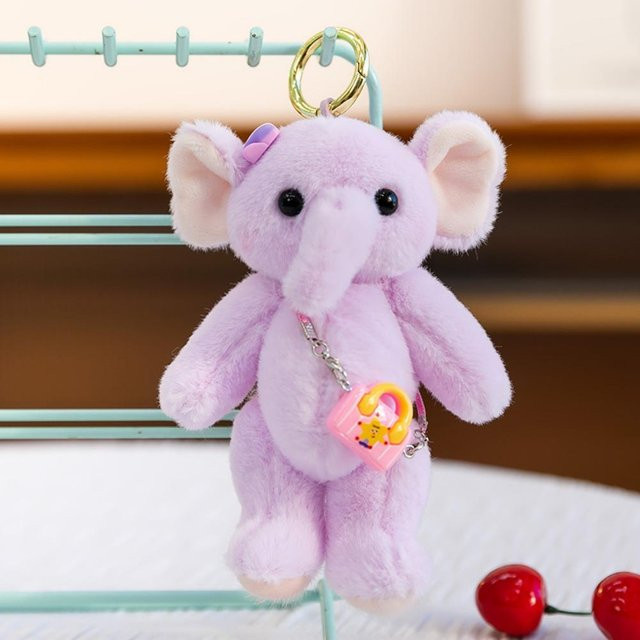 Linyi toy Elefant Plüschtier, Rucksack Anhänger mit Umhängetasche, violett - Bild 1