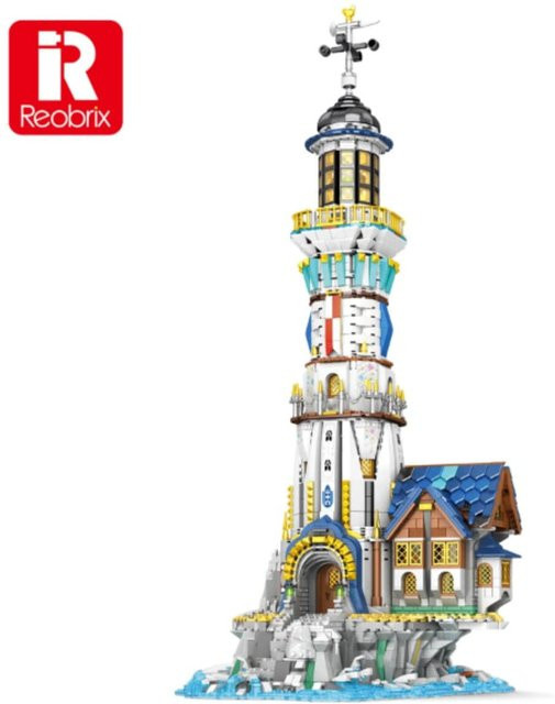Reobrix Mittelalterlicher Leuchtturm Klemmbaustein 3228 Teile ab 14 - Bild 1
