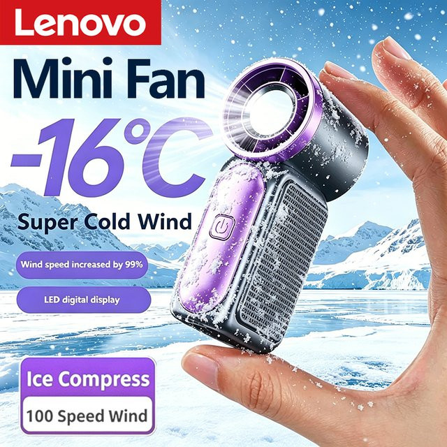 OPPO Mini-Handventilator in Lila, tragbarer USB-wiederaufladbarer Turbo-Ventilator mit 100 Windstufen und 15 m/s Geschwindigkeit - Bild 1