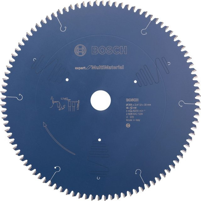 Bosch Expert for Multi Material Kreissägeblatt mit 96 Zähnen, Durchmesser: 305 mm, Bohrung: 30,5 mm, Farbe: Blau - Bild 1