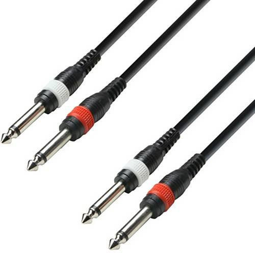 Adam Hall K3TPP0300 Instrumenten Anschlusskabel Schwarz mit 2x 6,3mm Klinkenstecker Mono, Länge: 3 m - Bild 1