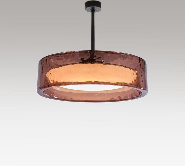 Marset Ringo C 90 LED-Deckenleuchte in Rosé mit transparentem Glas und Metall-Elementen - Bild 1