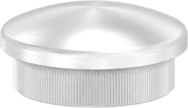 FeNau Einschlagkappe aus V2A Edelstahl für Rohr Ø 33,7 mm, Wandstärke 2,5 mm, gewölbt, Farbe Silber - Bild 1