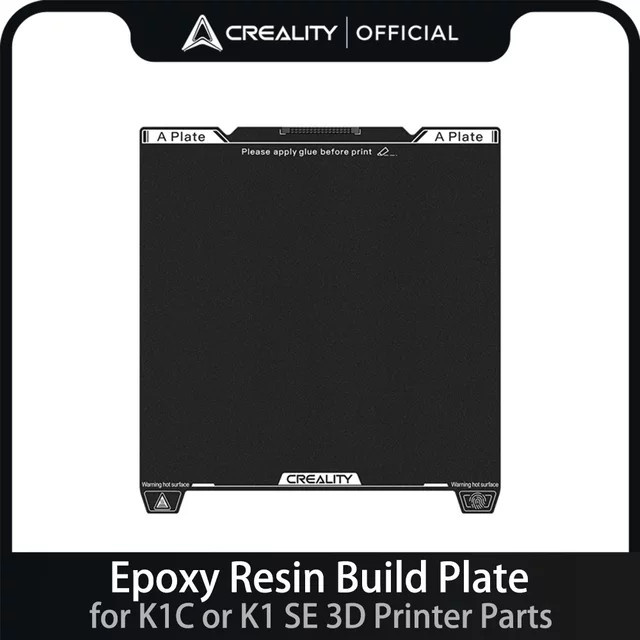 Creality Epoxidharz-Bauplatte in Schwarz für K1C oder K1 SE 3D-Drucker, Breite: 23,5 cm, Tiefe: 23,5 cm - Bild 1