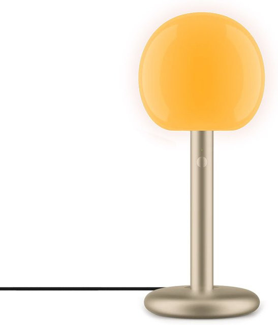 LED-Tischleuchte Dune von Tobias Grau in Grau und Beige mit Glas und Aluminium, dimmbar und mit Timer - Bild 1