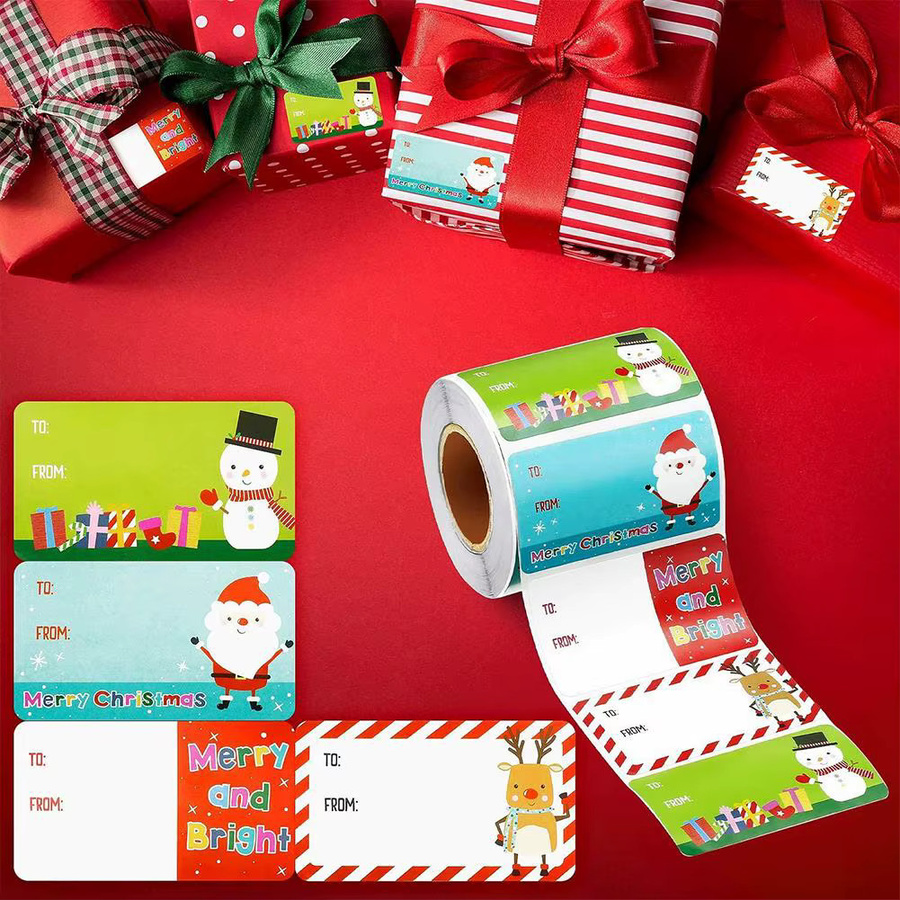 500 Stück selbstklebende Weihnachtsanhänger und Geschenkanhänger in Multicolour aus Papier - Bild 2