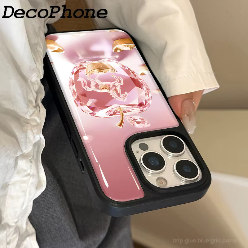 DecoPhone Sturzsichere Handyhülle mit Rosa Pferd und Kristall-Epoxy für iPhone 11 bis iPhone 16 Pro Max - Bild 2