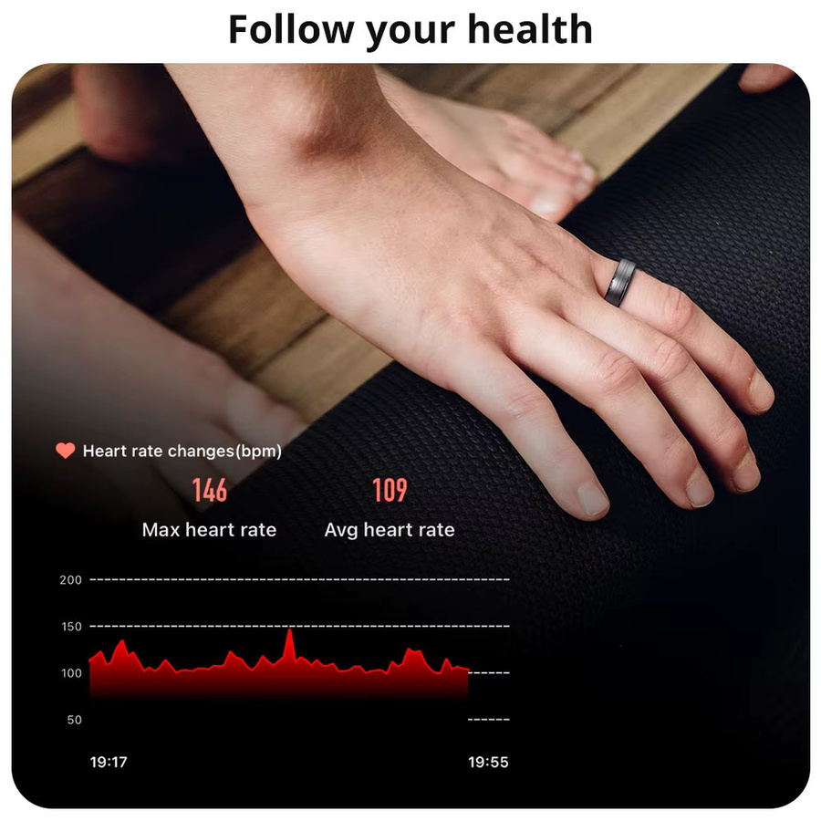 Timethinker R06 Smart Ring in Silber für Damen und Herren mit Gesundheitsmonitor, Fitness-Tracking und IP68 Wasserdichtigkeit - Bild 2