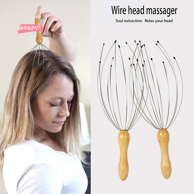 HNKMP Oktopus-Kopf-Massagegerät mit Holzgriff, Unisex - Bild 1