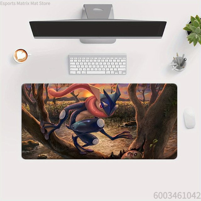 Potdemiel Pokemon Greninja Sunset Forest Scene Anime Gaming Mouse Pad, Große Schreibtischunterlage für PC und Laptop, Mehrfarbig - Bild 1