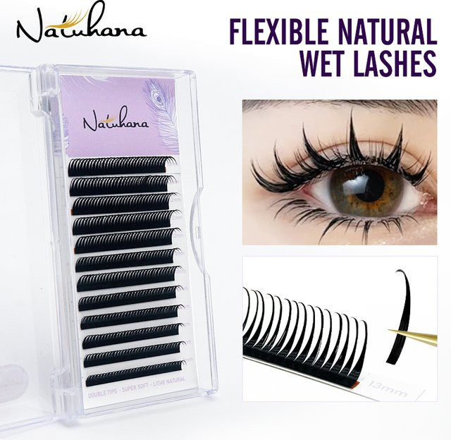 NATUHANA Wet Spikes Lashes Extensions, Black, Unisex - Bild 1