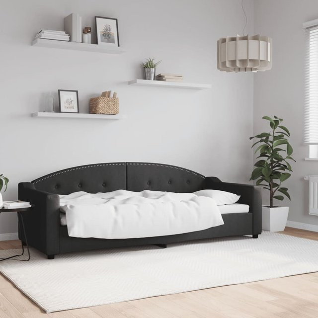 vidaXL Tagesbett mit Schlaffunktion in Schwarz mit Stoffbezug, B/T/H: 200 x 80 x 75 cm - Bild 3