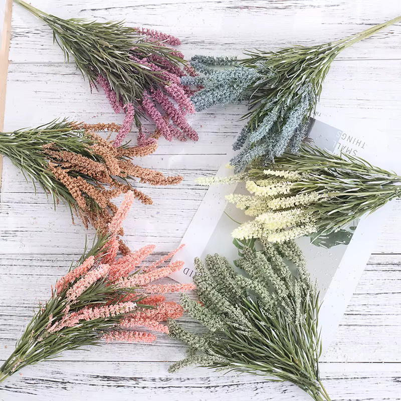 2er-Set Kahaul Lavendel-Blumenstrauß aus Schaumstoff in Lila und Braun für Tischdekoration, Hochzeit und Garten - Bild 2