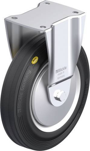 Blickle Stahlblech-Bockrolle BH-RD 252R-FA in Schwarz und Grau mit 250 mm Rad-Durchmesser und 450 kg Tragfähigkeit - Bild 1