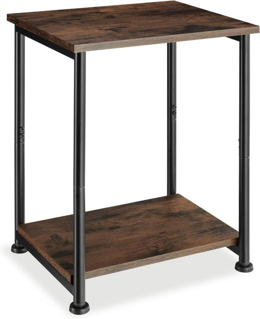 tectake Beistelltisch Yonkers im Industrial Style aus Holzoptik und Stahl, Farbe Dunkelbraun, B/T/H: 38,5 x 30,0 x 51,5 cm - Bild 1