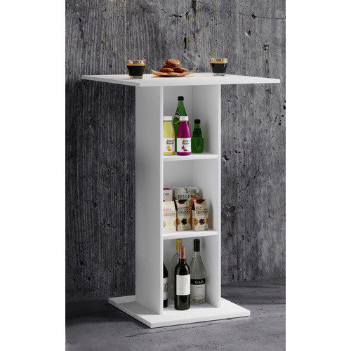 VCM Bartisch Standos in Weiss mit Holzstruktur-Nachbildung, B/T/H: 70 x 70 x 108 cm - Bild 2