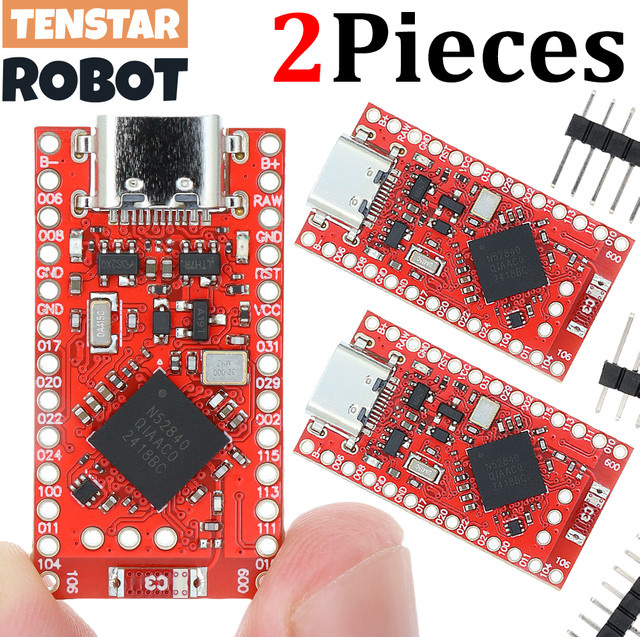 TENSTAR 2 Stück NRF52840 Entwicklungsboard kompatibel mit Nice!Nano V2.0 Bluetooth Split Tastatur Pro Micro Red Board - Bild 1