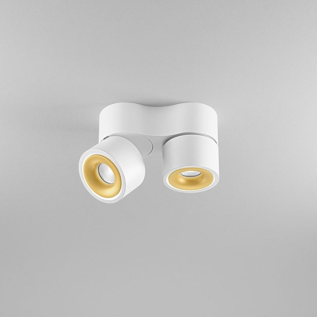 DLS Lighting Clippo S Duo LED-Wand- und Deckenstrahler in Weiß und Gold, dimmbar, warmweiß (2700K) - Bild 1