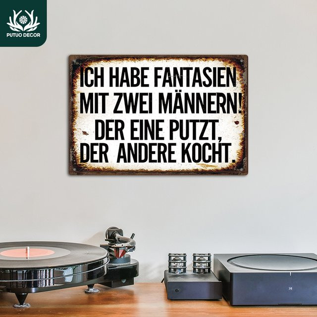 Putuo Decor Vintage Metallblechschild mit sarkastischem Zitat für die Wand, Rechteckig - Bild 1