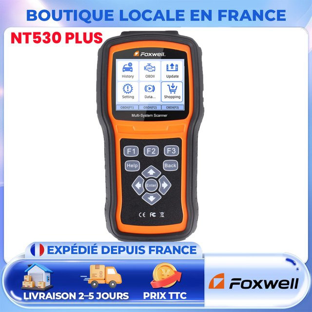 FOXWELL NT530 Plus OBD2-Scanner für BMW mit bidirektionaler Diagnose und allen Wartungsdiensten in Rot-Schwarz - Bild 1