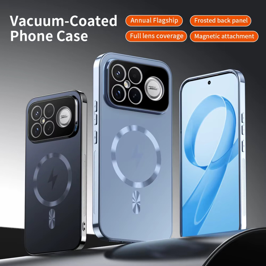 Magnetische Handyhülle mit Glaslinsenschutz und Beschichtung für Xiaomi 17T Pro, 15T, 14T Pro und 17 Ultra, kompatibel mit MagSafe, Schwarz und Blau - Bild 3