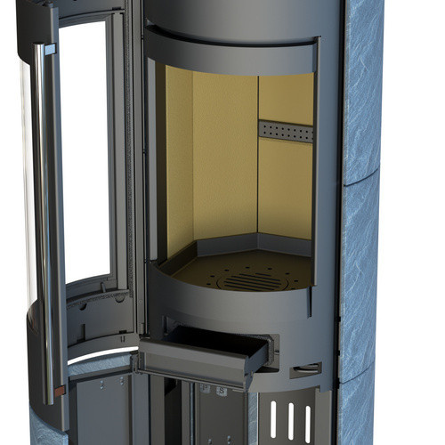 THERMIA Kaminofen Eos 211 Mass in Gussgrau aus Stahl und Naturstein mit 7 kW Leistung - Bild 2