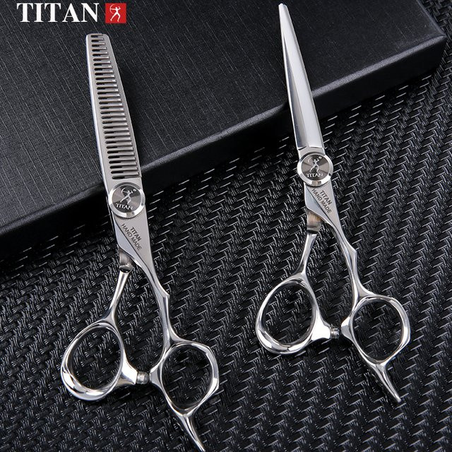 TITAN Friseurscheren Set, Schneidescheren und Effilierscheren, 440C Stahl - Bild 1