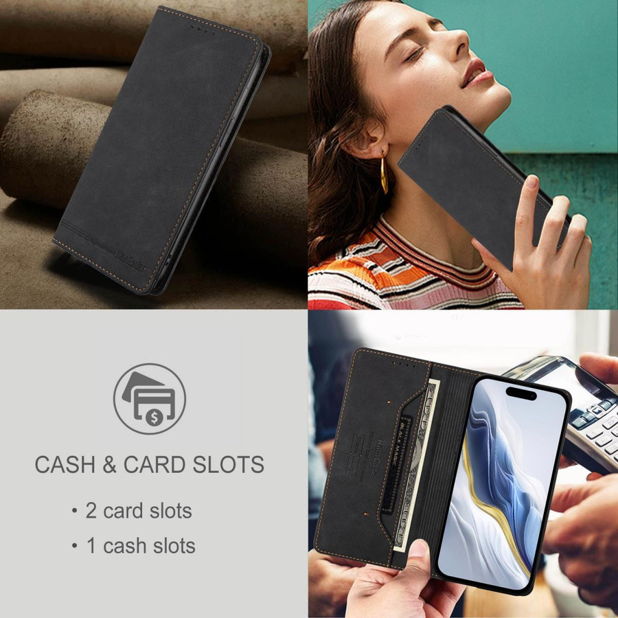 Samsung Flip-Ledertasche für Galaxy A70 A50 A40 A30 A20 A10 in Schwarz mit magnetischer Brieftaschenabdeckung - Bild 2