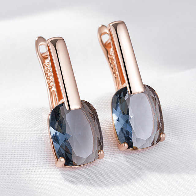 Wbmqda Tropfenohrringe, 585 Gold, Roségold, Zirkonia, Damen - Bild 1