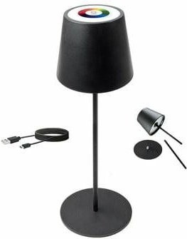 Schwaiger RGB LED Tischleuchte mit Touchsteuerung in Schwarz, höhenverstellbar und wiederaufladbar - Bild 1