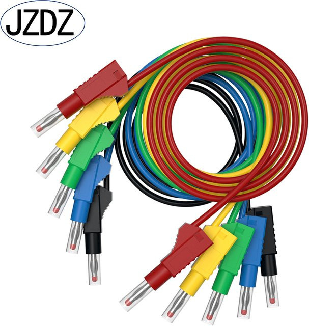 JZDZ 5er Set Multimeter Messleitungen mit 4 mm Bananensteckern und 200 cm Kabellänge für elektrische Testarbeiten - Bild 1