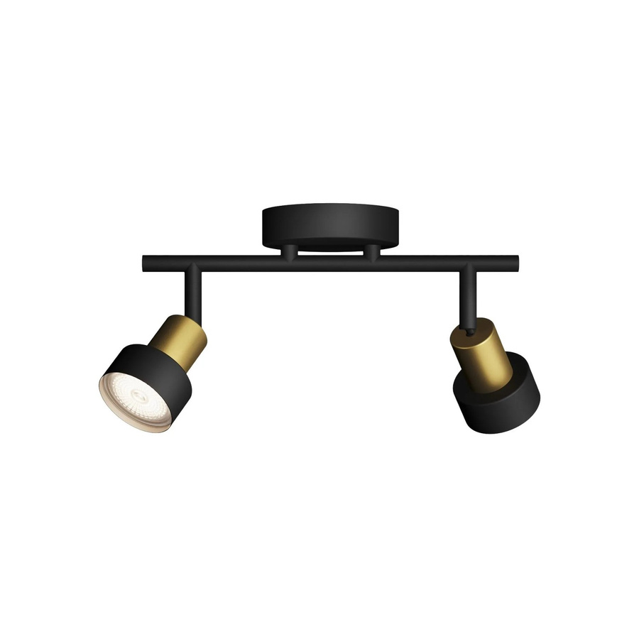 Philips Hue Spot Conduit 2-flammige LED-Deckenleuchte GU10, Schwarz-Gold, verstellbar - Bild 2