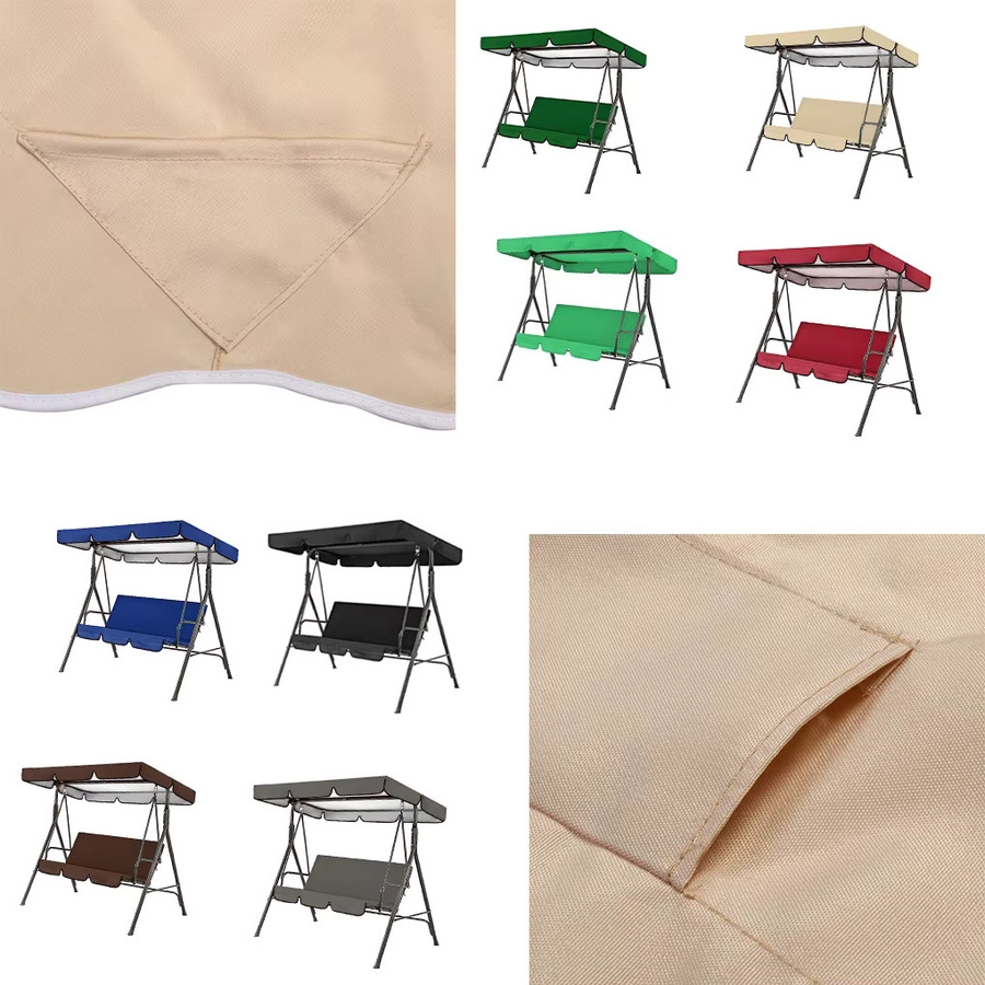 Ersatzset für Garten-Schaukel: Wasserdichte Sitzbezüge und Schauchel-Überdachung aus Polyester, Blau, B/H/T: 190 x 132 x 15 cm - Bild 3