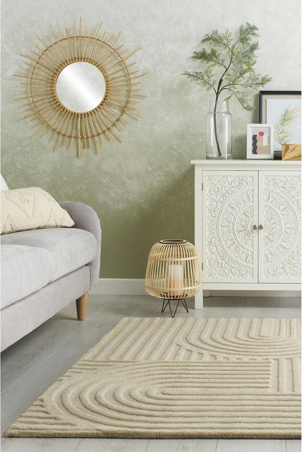 Wollteppich Kadima Design von KADIMA DESIGN in Natur/Beige mit Hoch-Tief-Effekt, Breite: 120 cm, Tiefe: 170 cm - Bild 1