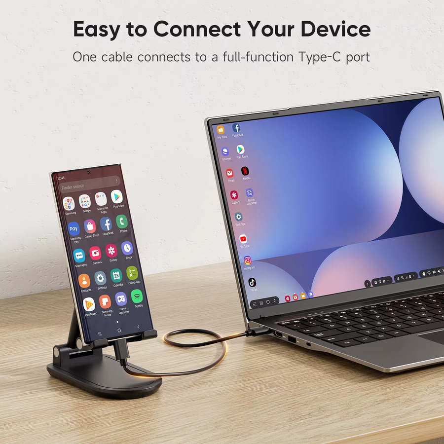 Dopesplay 14,1 Zoll Lapdock Monitor mit Tastatur und Akku in Grau für Samsung DeX, Z Fold 6 und Note20, 1200P Bildschirmerweiterung für Mini-PC - Bild 4