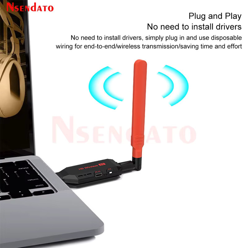 Nsendato Kabelloser HDMI Video-Audio-Sender-Empfänger Extender in Full HD 1080P mit 5.8G Technologie, Schwarz - Bild 4