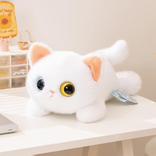 Yiran toy Kawaii Große Augen Katze Plüschtier, Schwarz Weiß, 20cm - Bild 1