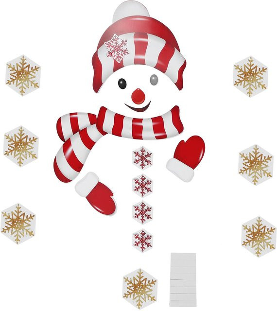 Weihnachts Kühlschrankaufkleber von Tooarts, wasserfester PVC Aufkleber in Weiß und Multicolour zur Dekoration von Kühlschrank oder Garagentor - Bild 1