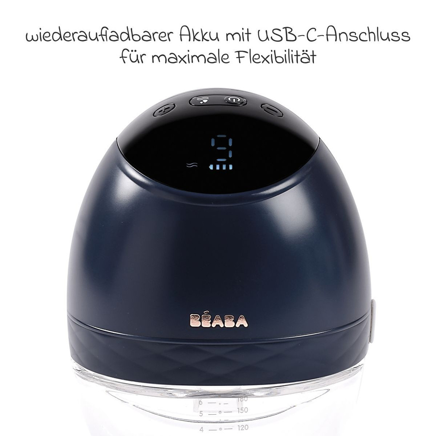 Beaba Elektrische Milchpumpe Hands-free in Nachtblau, BPA-frei und wiederaufladbar - Bild 4