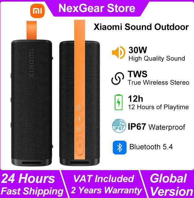 Xiaomi Sound Outdoor Tragbarer Bluetooth-Lautsprecher mit 30W, TWS, IP67 Wasserdicht, Schwarz - Bild 2