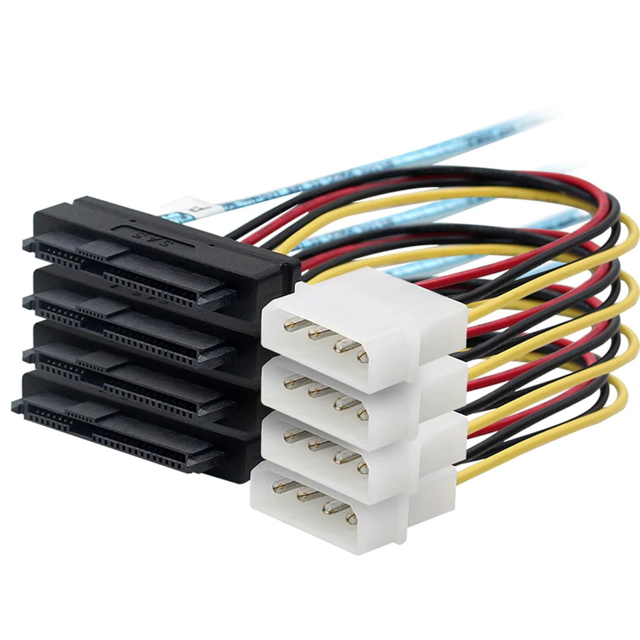JoniSerl Mini-SAS-Kabel SFF-8087 auf 4 SFF-8482 Daten- und Stromkabel für SAS-Verbindungen - Bild 2